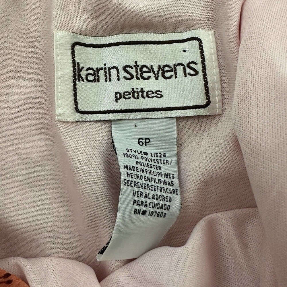 Karin Stevens Womens Vintage Y2k Slip Dress Size 6 Petite Pink Daisy Floral - Picture 5 of 9